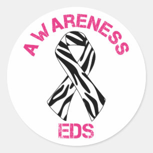 Redonda Pegatina de Cinta Cebra EDS Awareness