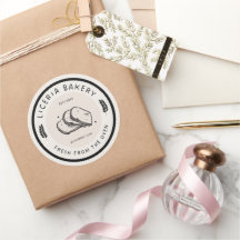 Pegatina de Círculo de Comida de Ilustracion Negro