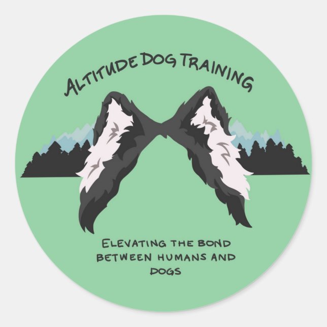 Redonda Pegatina de círculo de entrenamiento de perros de  (Anverso)