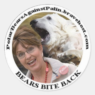 Redonda Pegatina De Círculo De Oso Vs Palin