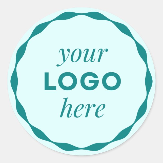 Redonda Pegatina de círculo escalopado de logotipo persona (Anverso)