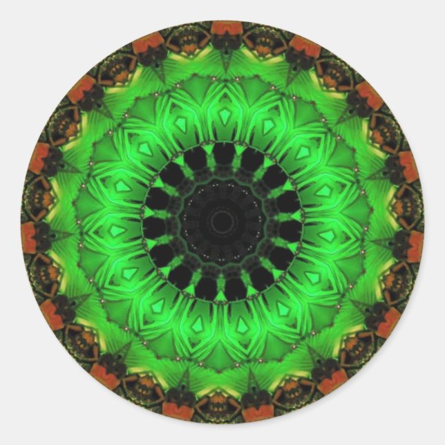 Redonda pegatina de círculo esmeralda (Anverso)