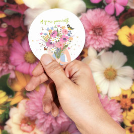 Redonda pegatina de círculo "Grow Yourself"