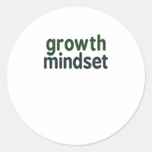 Redonda Pegatina de citas Inspiradoras de Growth Mindset