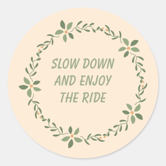 Redonda Pegatina de citas inspiradoras para una vida consc (Anverso)