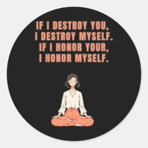 Redonda Pegatina de citas positivas de meditación de yoga