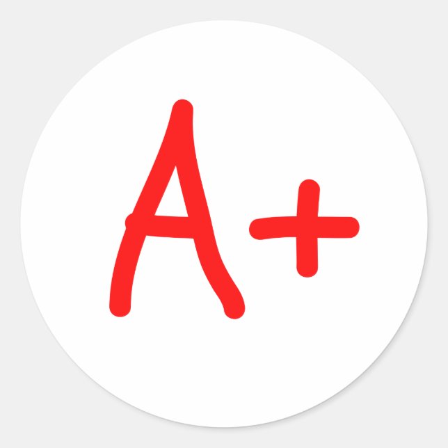Redonda Pegatina de clasificación de papel A+ (Anverso)