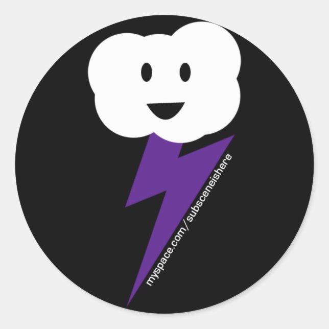 Redonda Pegatina de Cloud&Lightning! (Anverso)