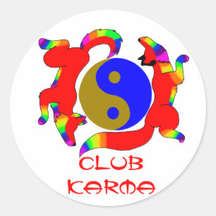 Redonda Pegatina de Club Karma