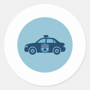 Redonda Pegatina de coche de policía