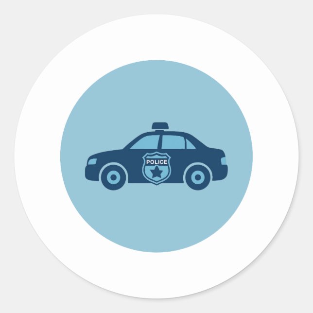 Redonda Pegatina de coche de policía  (Anverso)