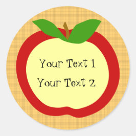 Redonda Pegatina de cocina de Apple de estilo casero