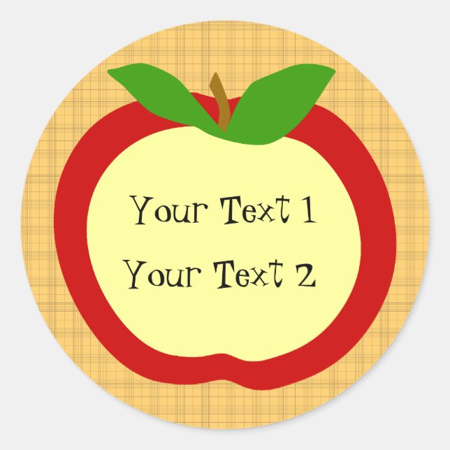 Redonda Pegatina de cocina de Apple de estilo casero (Anverso)