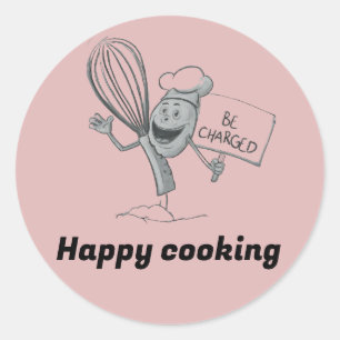 Redonda Pegatina de cocina feliz