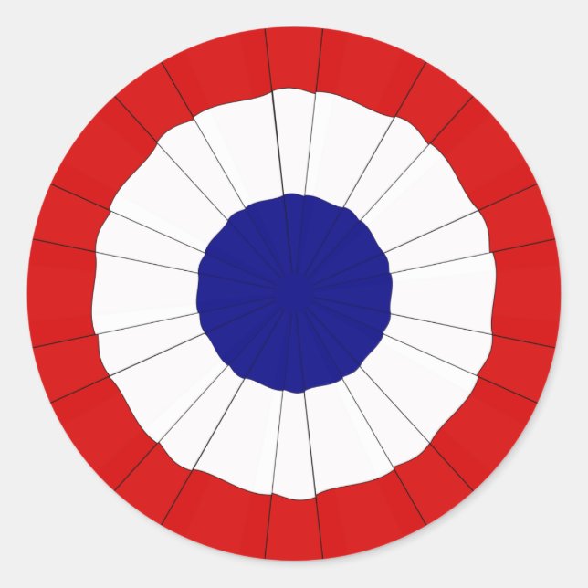 Redonda Pegatina de Cockade Patriótico (Anverso)