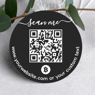 Redonda Pegatina de código QR de la billetera de Bitcoin (