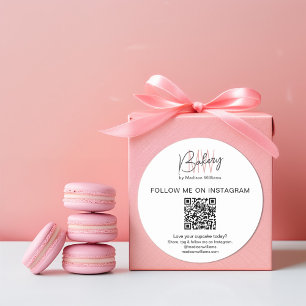 Redonda Pegatina de código QR de logotipo de monograma de 