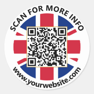 Redonda Pegatina de código QR del Reino Unido moderno Band