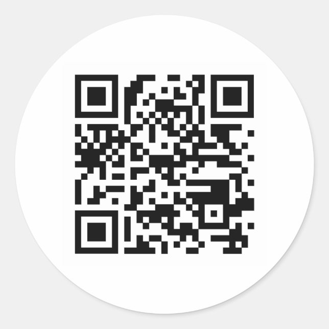 Redonda Pegatina de código QR - Redondo (Anverso)