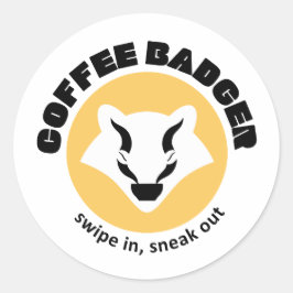 Redonda Pegatina de Coffee Badger