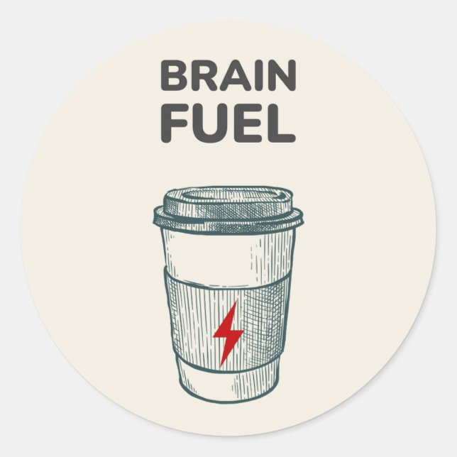 Redonda Pegatina de combustible cerebral | Pegatina de la  (Anverso)