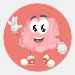 Redonda pegatina de compañero de cerebro