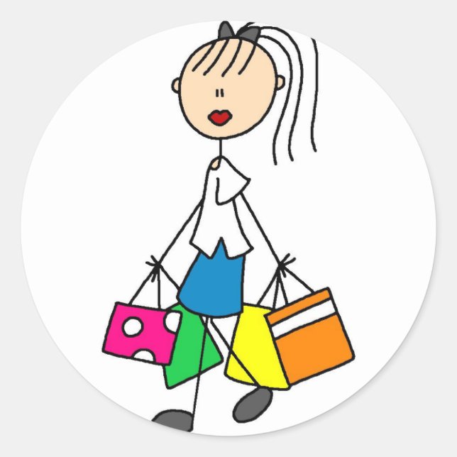 Redonda Pegatina de compras fuera (Anverso)