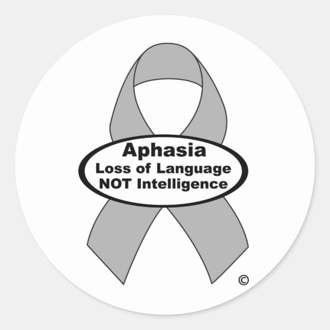 Redonda Pegatina de Conciencia de Aphasia (Anverso)