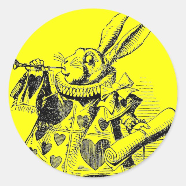 Redonda Pegatina de conejo (Anverso)