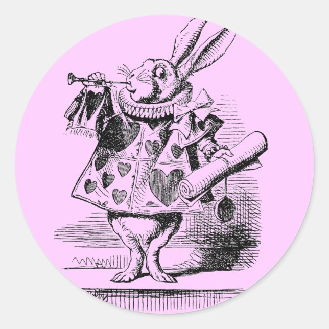 Redonda Pegatina de conejo (Anverso)