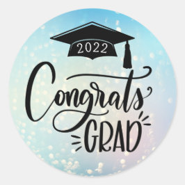 Redonda Pegatina de Congrats Grad 2022