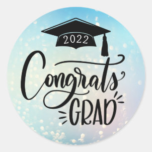 Redonda Pegatina de Congrats Grad 2022