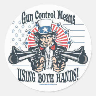 Redonda Pegatina de control Uncle Sam Gun