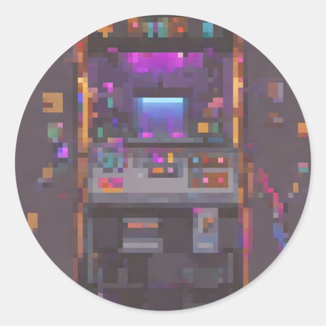 Redonda Pegatina de controlador de consola de arcade de pí (Anverso)