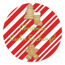 Pegatina de Cookie Exchange de navidades