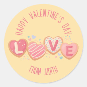 Redonda Pegatina de Cookie Valentine Treat