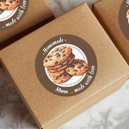 Redonda pegatina de cookies de acuarela de texto personali