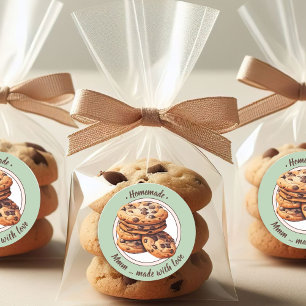 Redonda pegatina de cookies de acuarela de texto personali