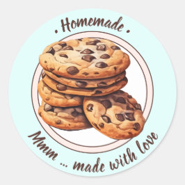 Redonda pegatina de cookies de acuarela de texto personali