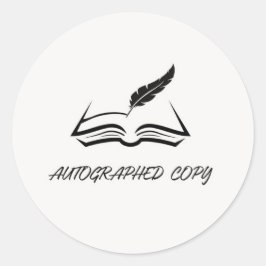 Redonda Pegatina de copia autografiada