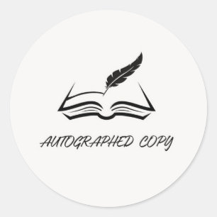 Redonda Pegatina de copia autografiada