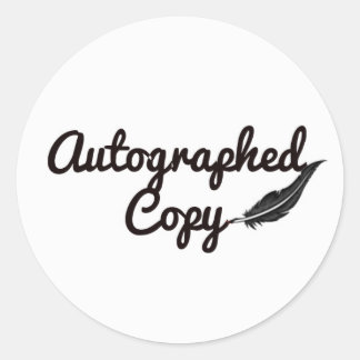 Redonda Pegatina de copia autografiada