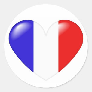Redonda Pegatina de corazón francés - Coeur français