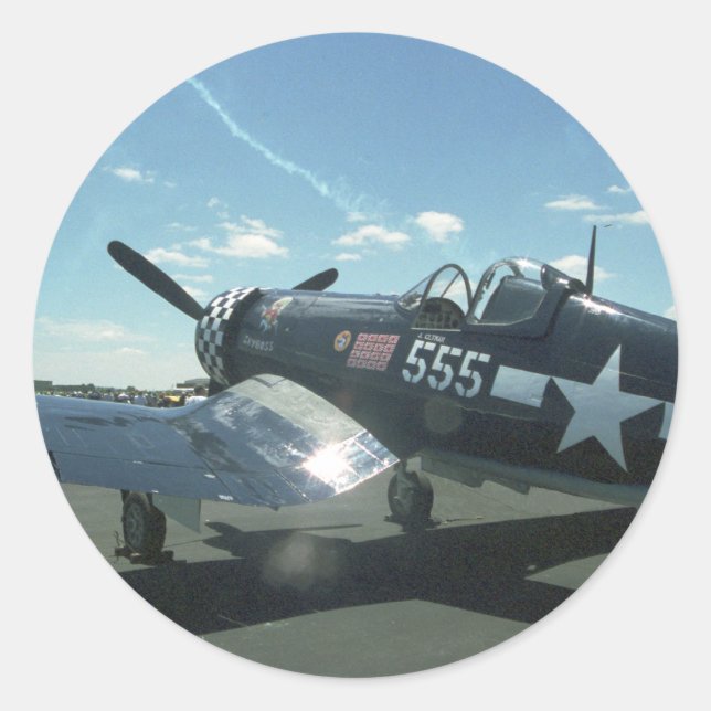 Redonda Pegatina de Corsair F4U-1 (Anverso)