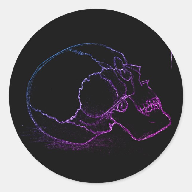 Redonda Pegatina de cráneo (Anverso)
