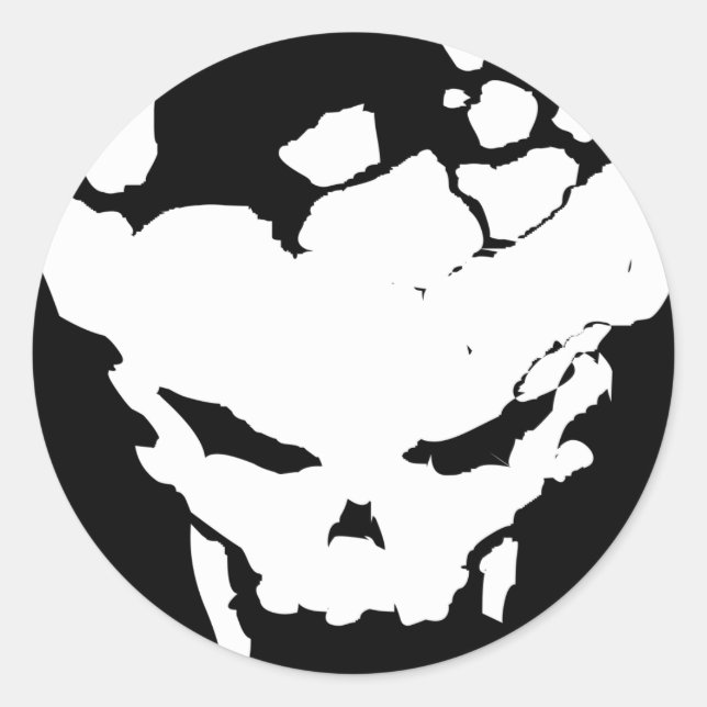 Redonda Pegatina de cráneo salpicado (Anverso)