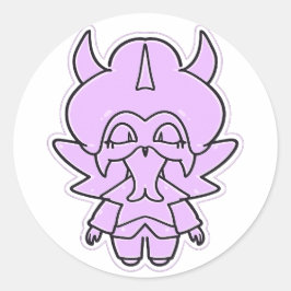 Redonda Pegatina de criatura de fantasía Demon Kageko