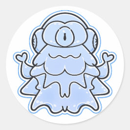 Redonda Pegatina de criatura fantástica Frost Kageko