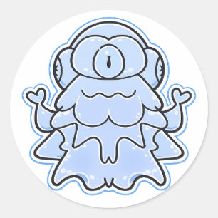 Redonda Pegatina de criatura fantástica Frost Kageko