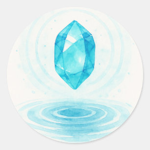 Redonda Pegatina de cristal y agua: estética de energía pa
